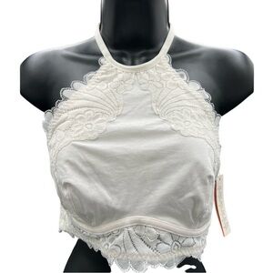 Colsie Ivory Lace High-Neck Bralette